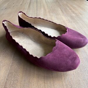 Women's Suede Flats in Burgundy/plum